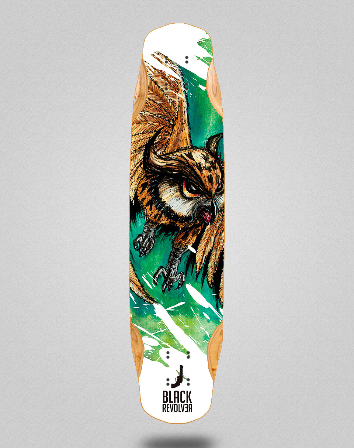 Black Revolver Acril buho longboard deck 38x8.45