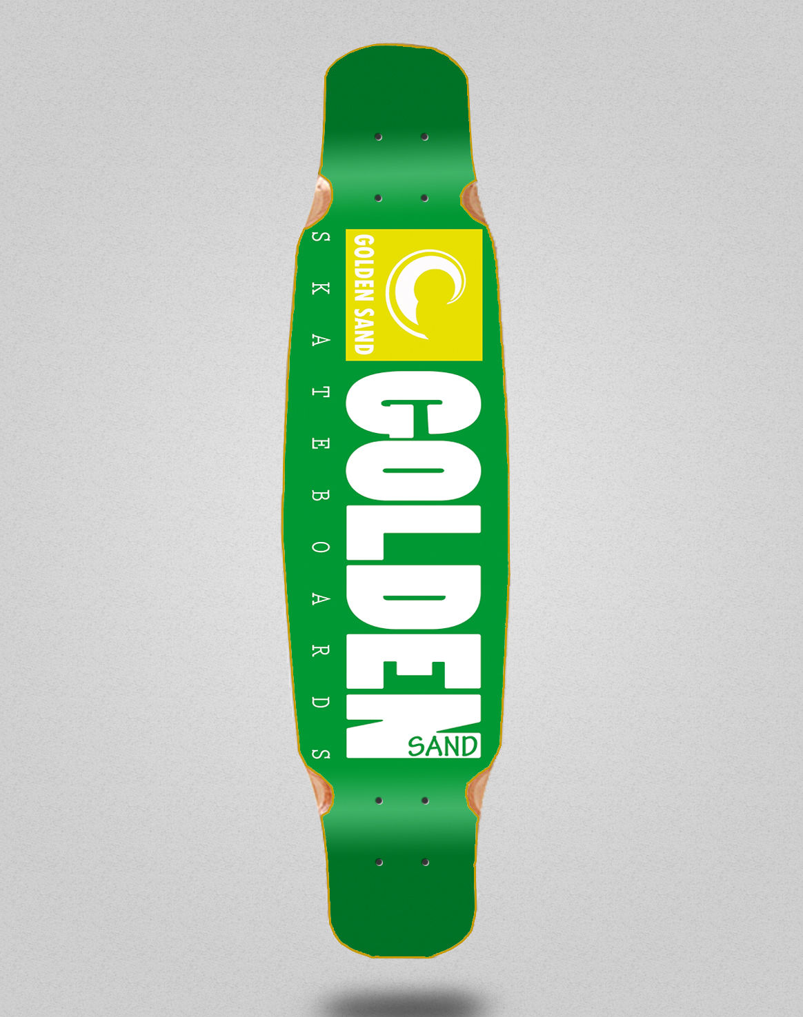 Golden Sand Icon green white longboard deck dance 46x9