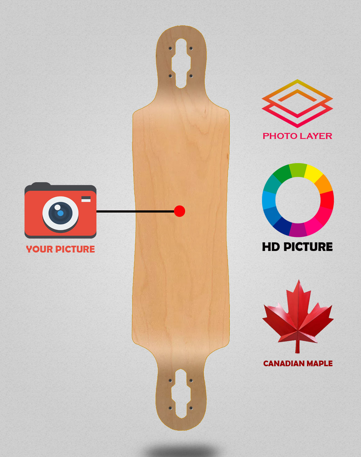 Longboards decks personalizados 40x9 X1 unidad