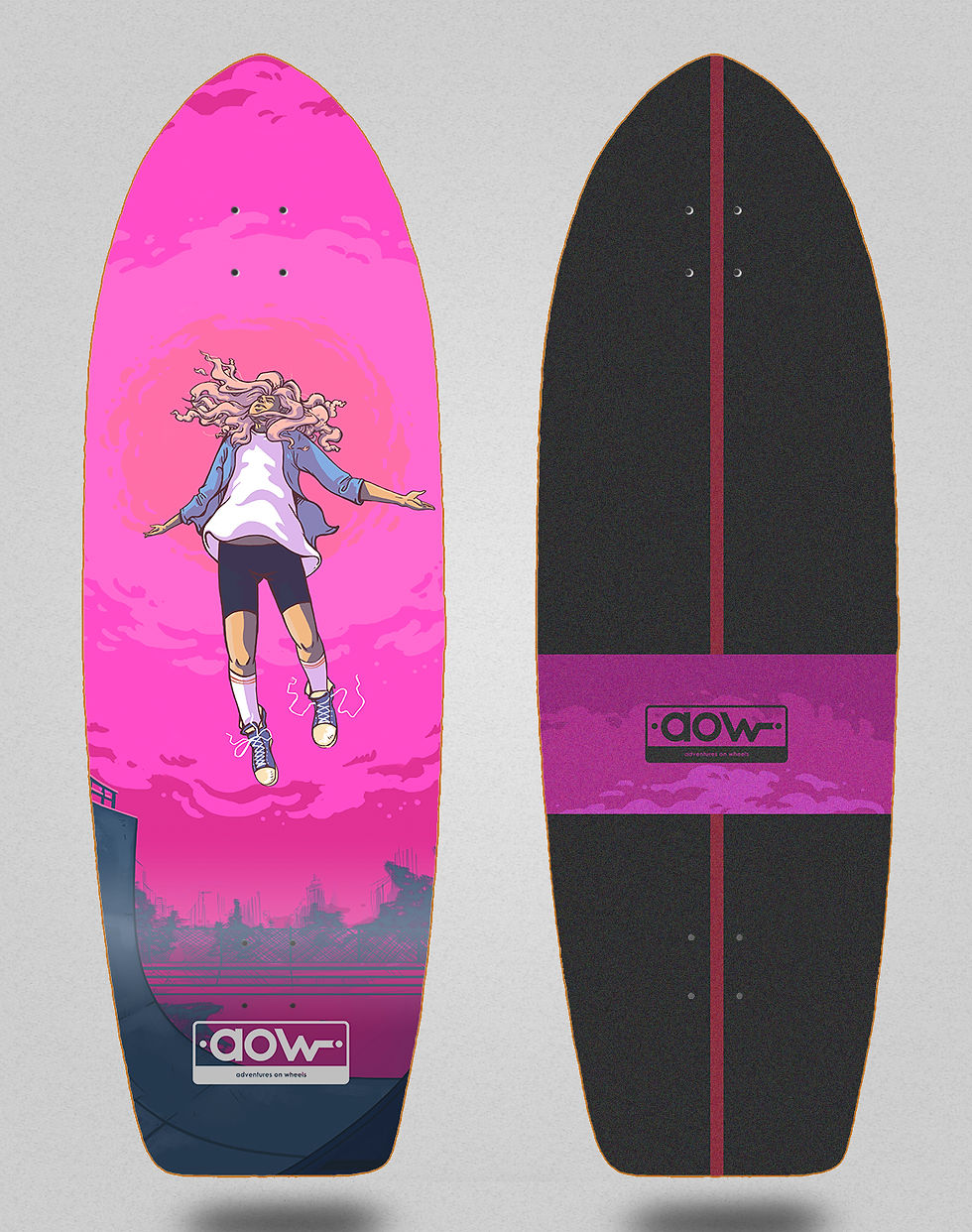 Thumbnail: Aow surfskate deck Floating pink 30