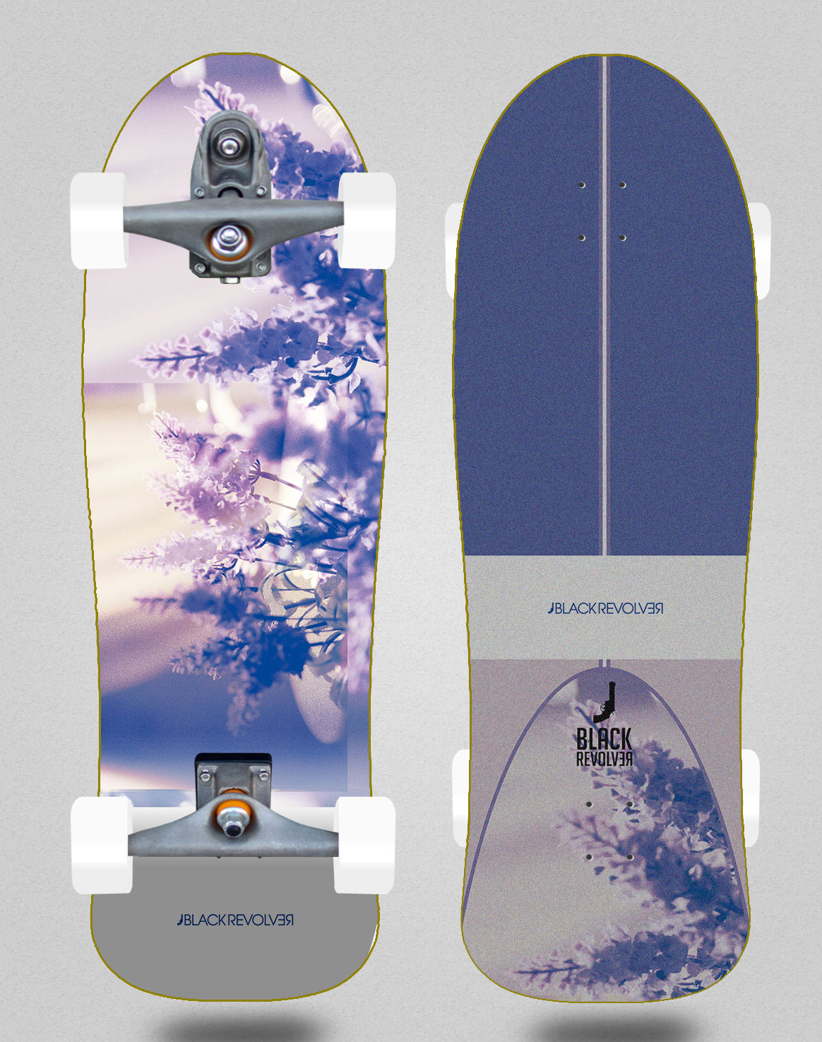 Black Revolver surfskate T12 trucks Beautiful Death Weird 9x31 Holy