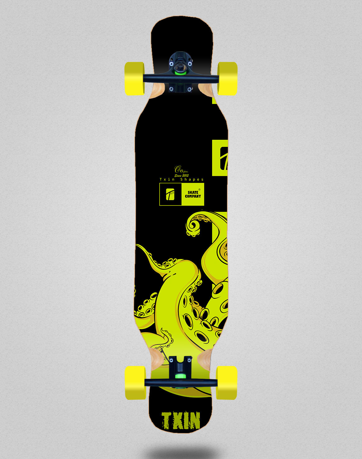 Txin Octopus yellow longboard complete 46x10