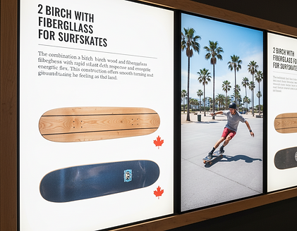 Surfskates with fiberglass materials