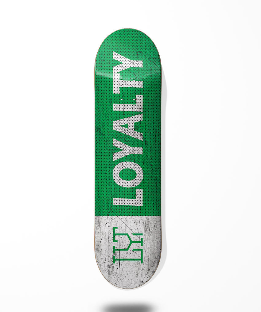 Loyalty skate deck - Varial white green