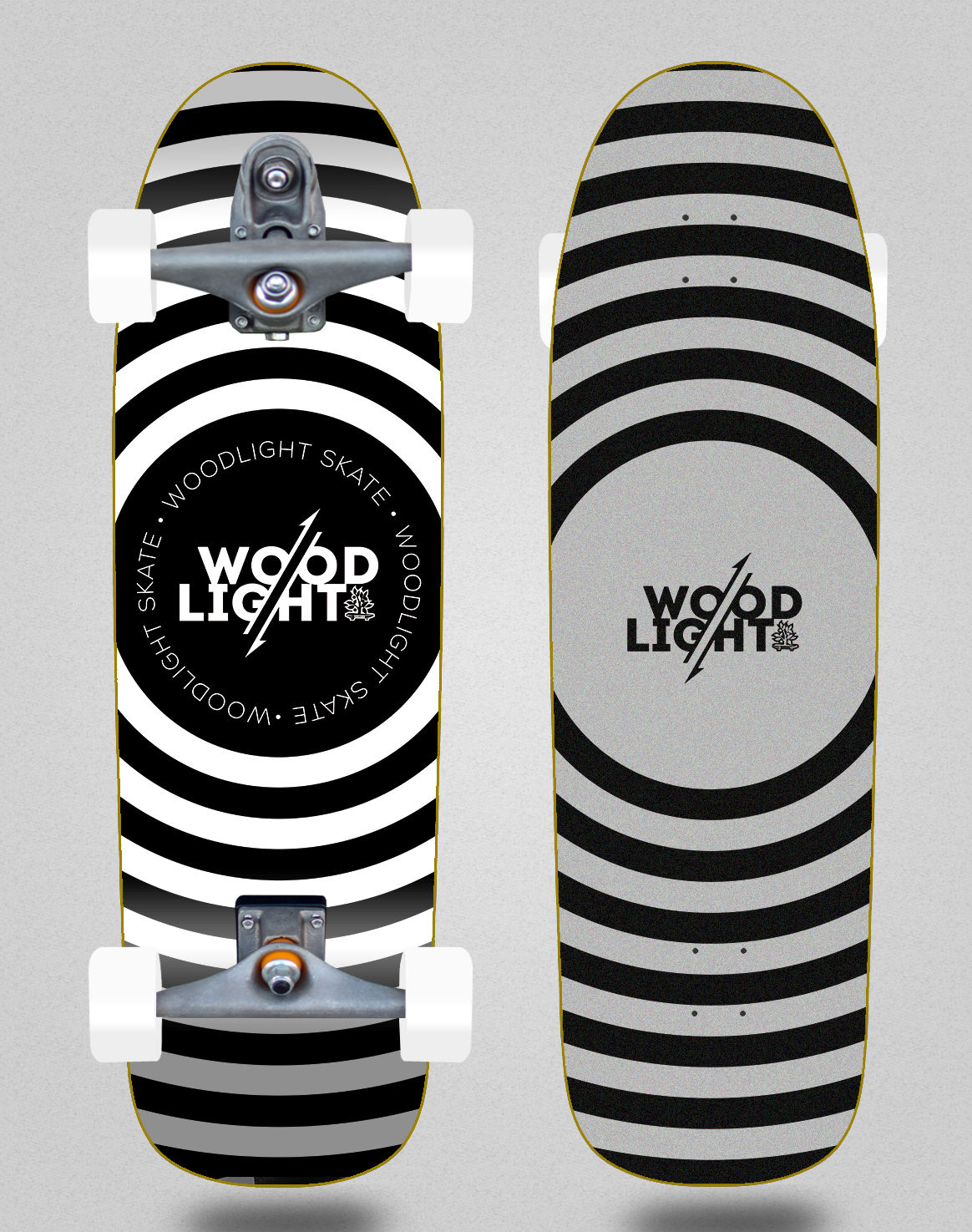 Wood light surfskate T12 trucks - Classic circles dress 9.31x31
