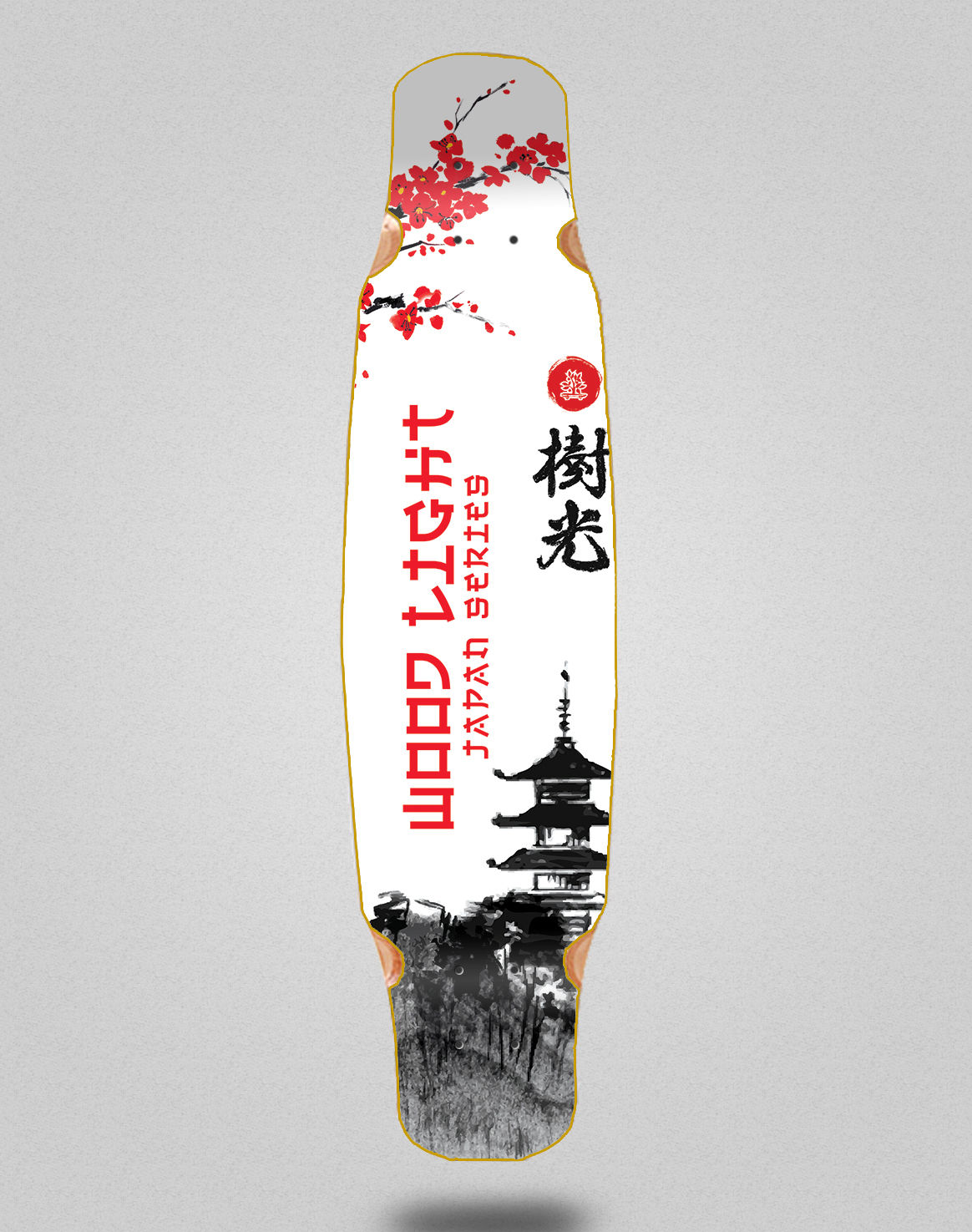 Wood light japan series Palace longboard deck bamboo dance 46x9
