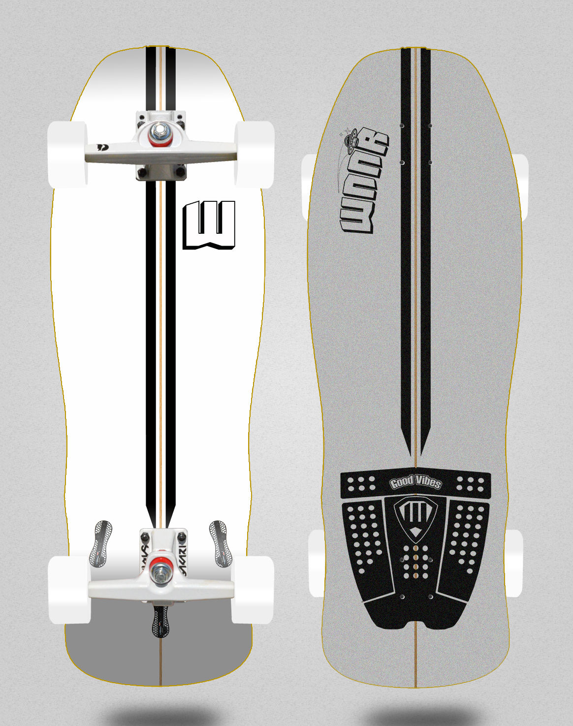 Wnnr surfskate SGI Good Vibes white 9.625x29.75 Old.s