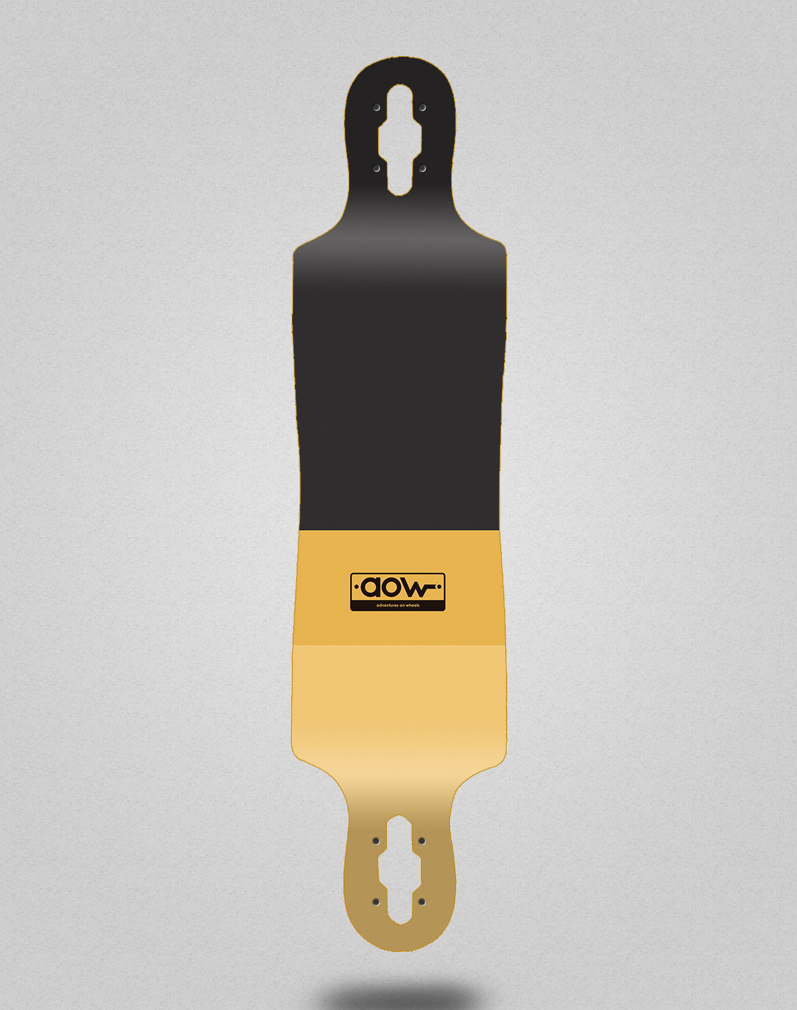 Aow Fastskate classic yellow longboard deck 40x9