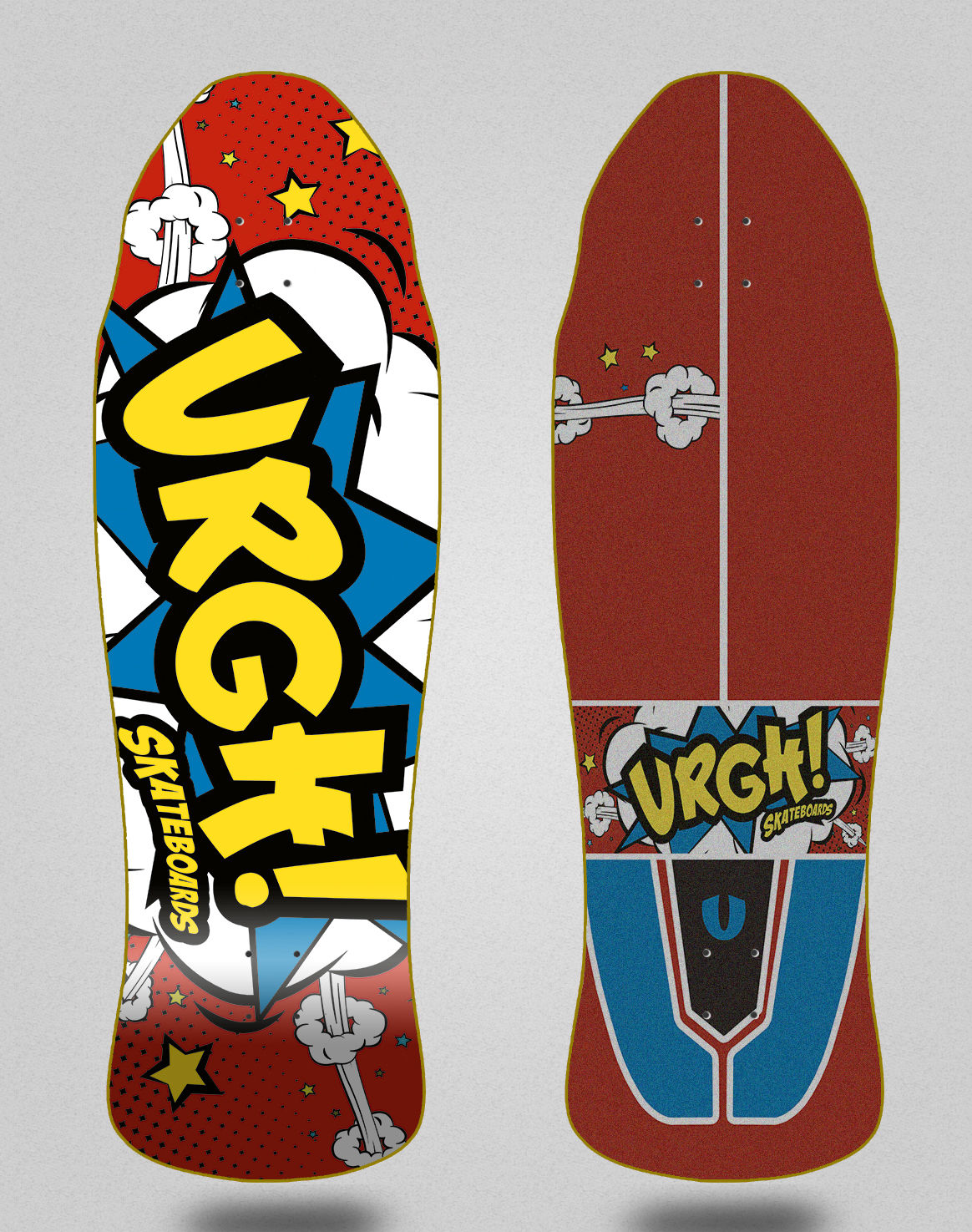 Urgh surfskate deck Comic red Old S. Cavaleiro 9.625x30