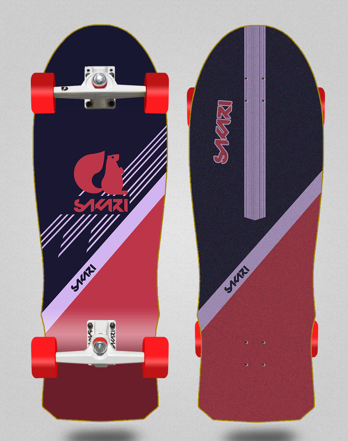 Sakari surfskate SGI trucks - Vin art red Claus 10x30