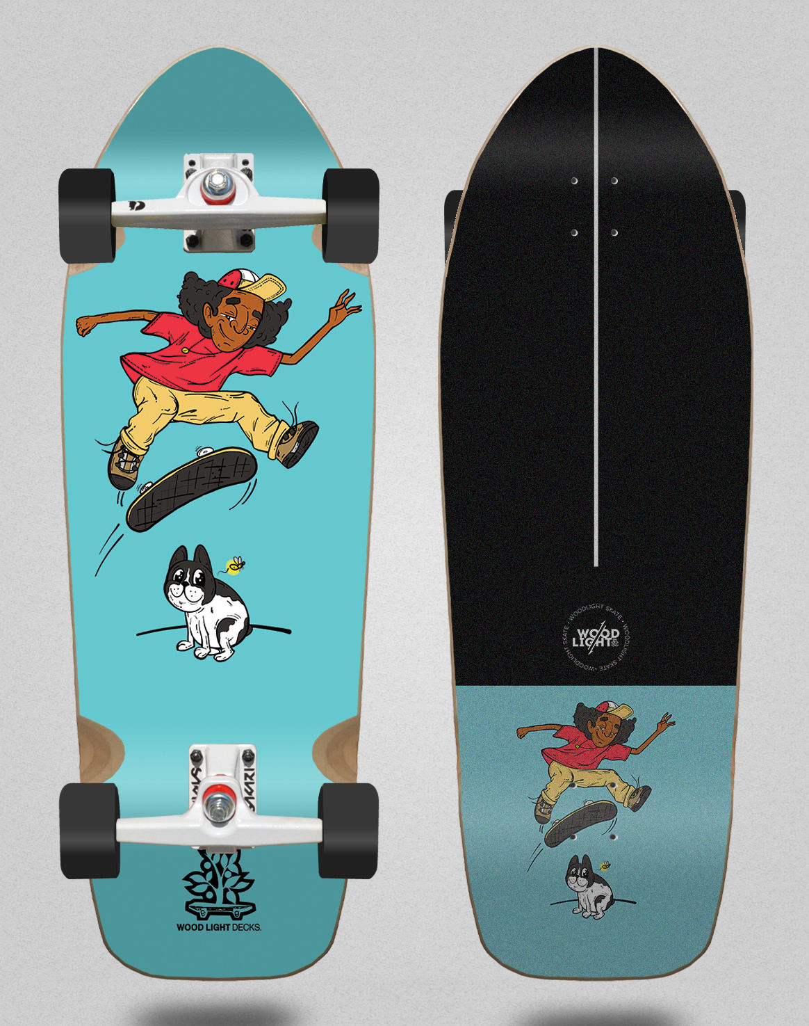 Wood light surfskate SGI trucks - Forall blue 9.65x30.11 Neme