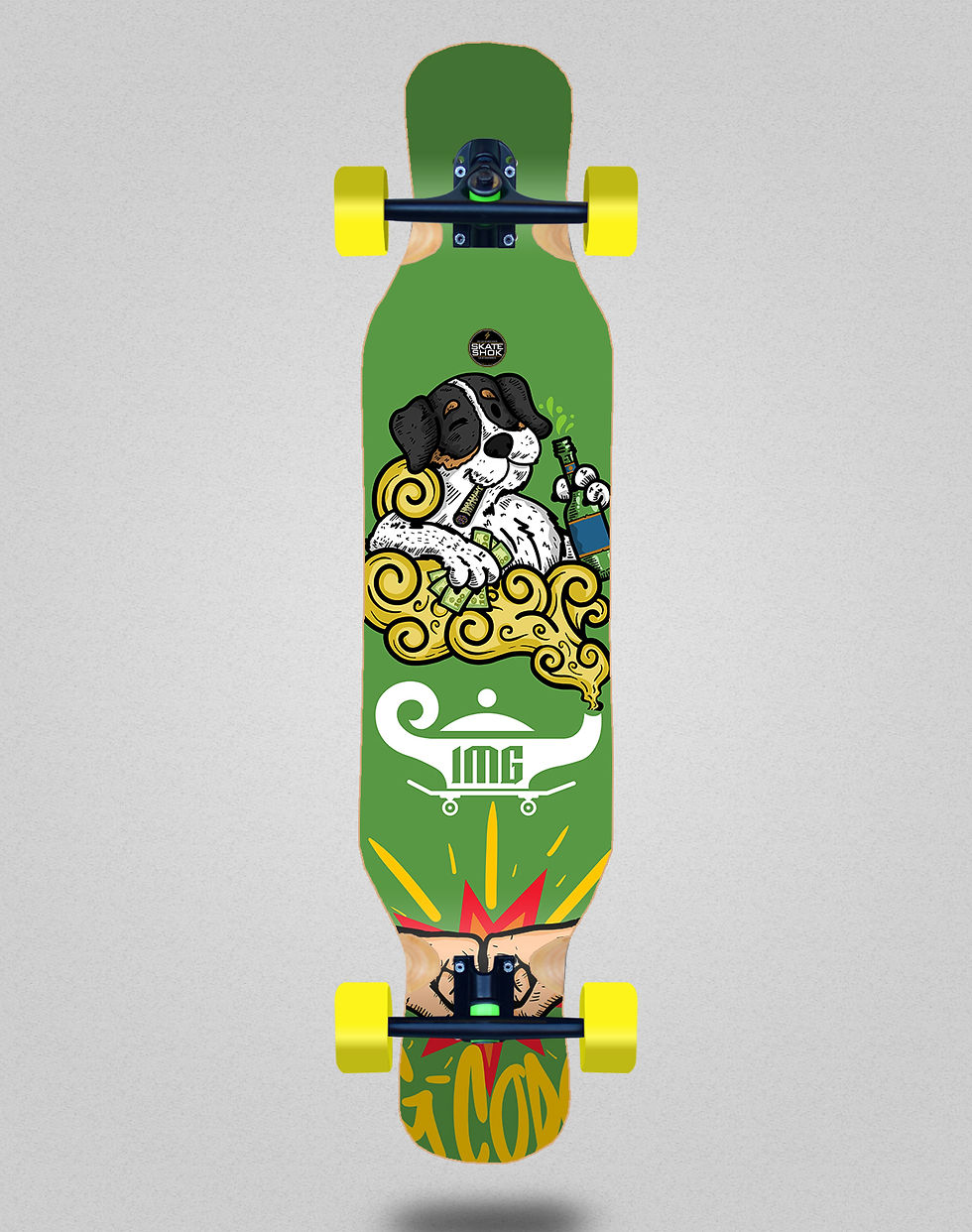 Thumbnail: Skate Shok G-Code green longboard complete 46x10
