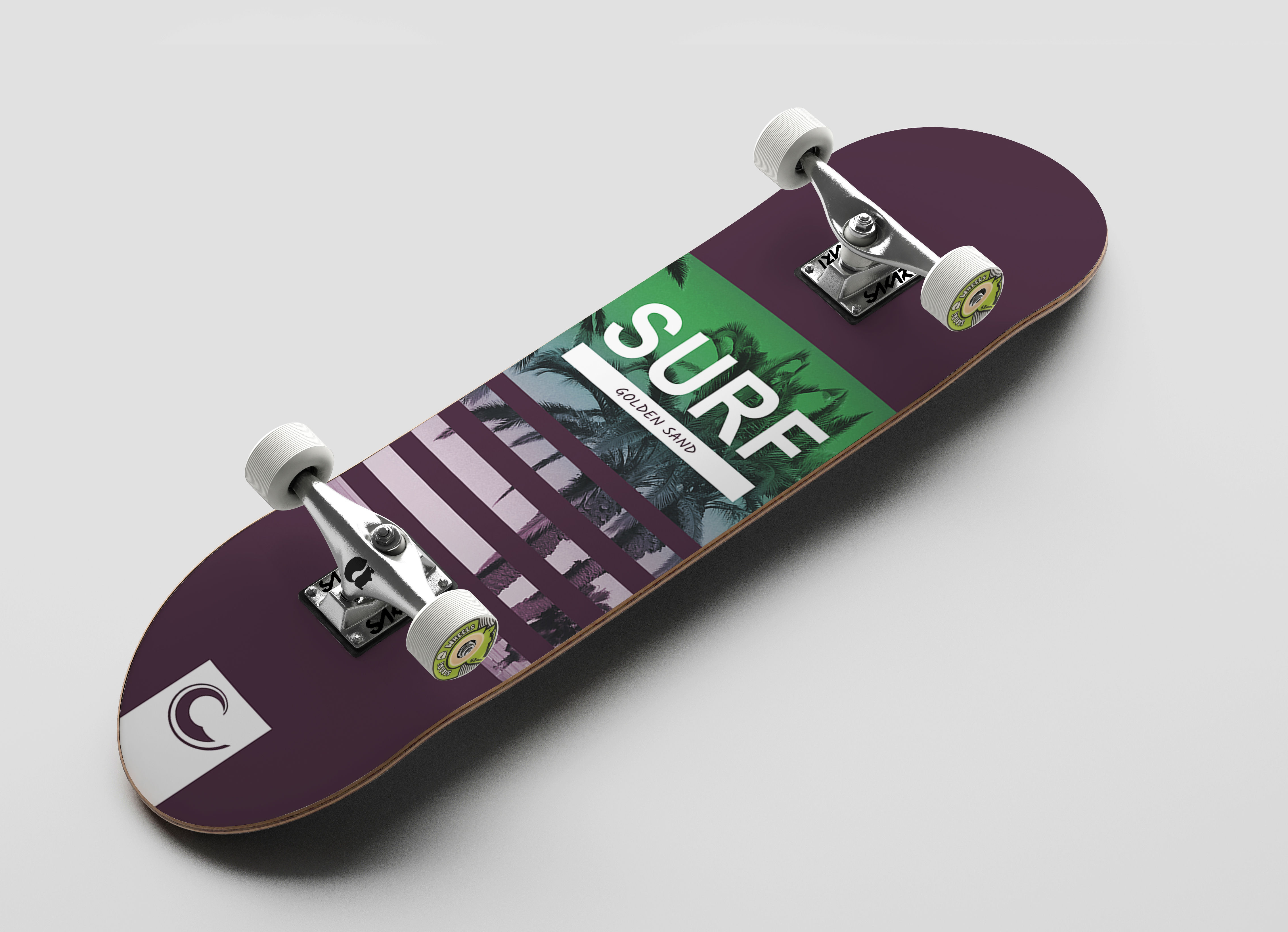 Golden Sand Surf Spot purple skate complete