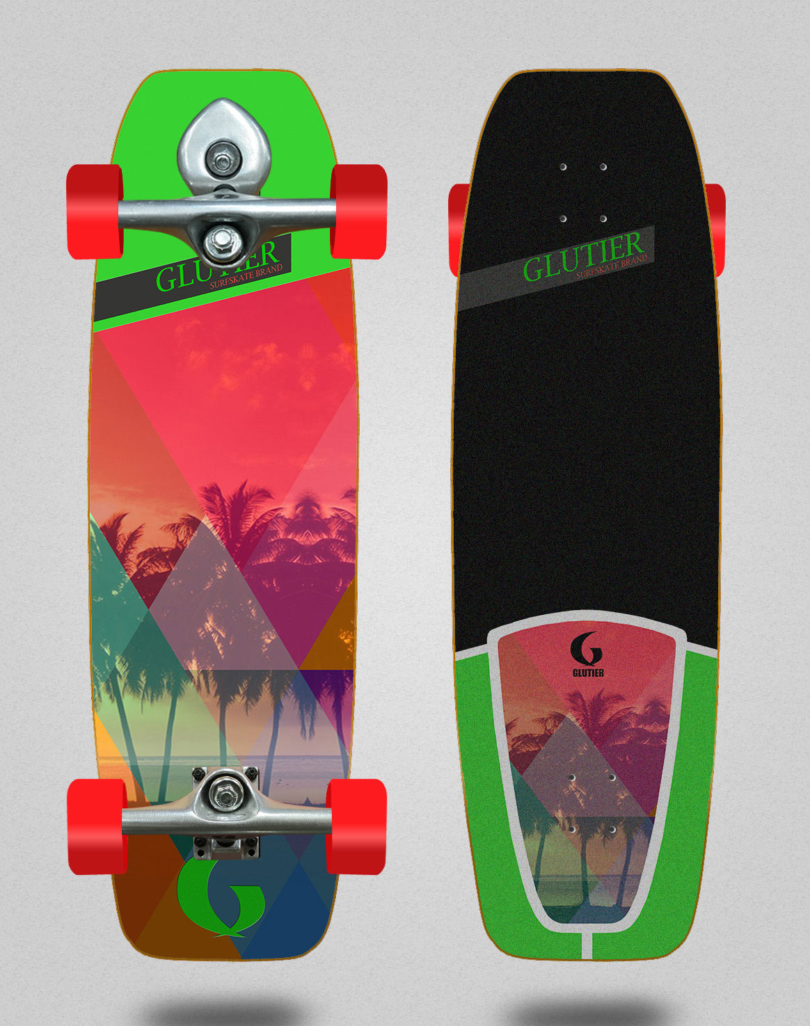 Glutier surfskate BURI trucks - Caribbean 31.5 fat nose