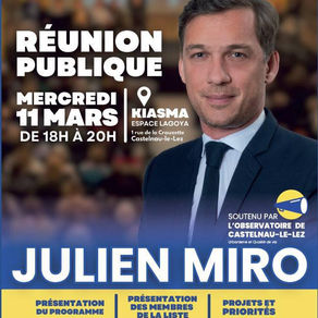 Rappel : Dernière réunion avant le premier tour des municipales ! Rendez-vous au KIASMA, le mercredi 11 mars de 18h à 20h