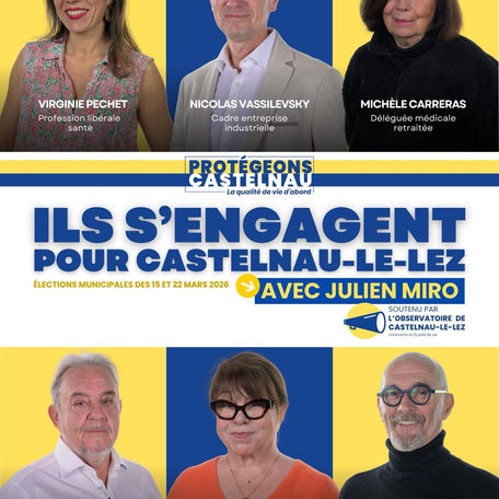 Chaque jour, découvrez les nouveaux visages et les profils des Castelnauviennes et des Castelnauviens engagés sur la liste  « Protégeons Castelnau : la qualité de vie d’abord ! ».