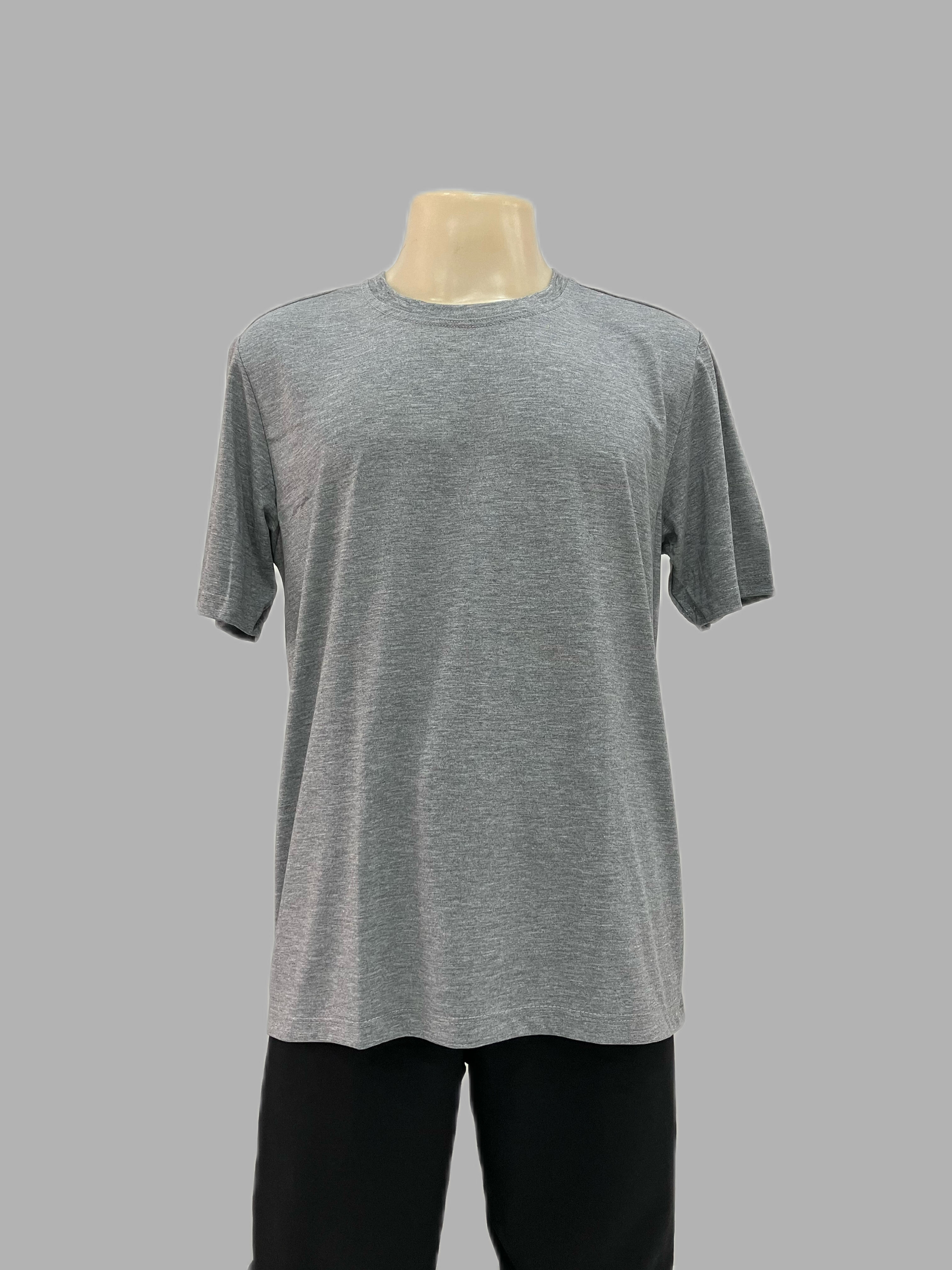 Camiseta Básica Lisa Malha PV ( malha fria ) -Cinza Mescla