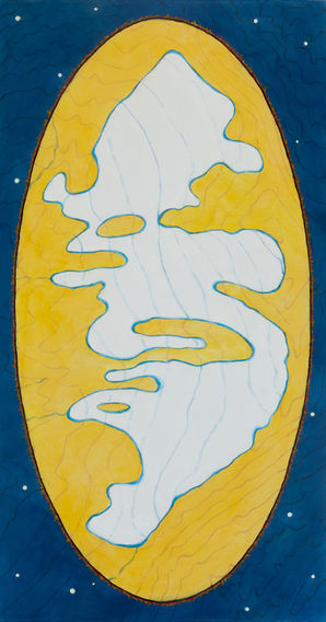 Icemelt  acrylic on wood panel 24 1/4" x 13" 2021 painting by artist Bill Byers global warming climate change crisis modern art