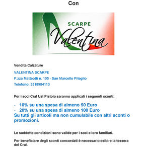 Convenzione Valentina Calzature
