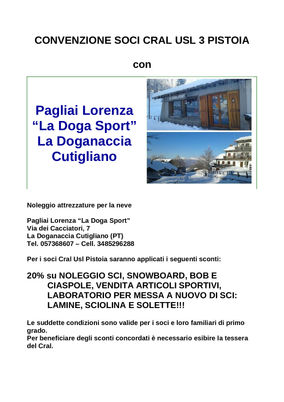 Convenzione La Doga Sport - La Doganaccia
