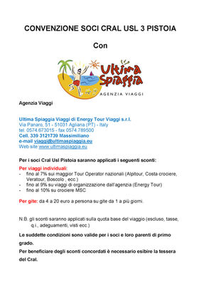 Convenzione Agenzia Viaggi Ultima Spiaggia