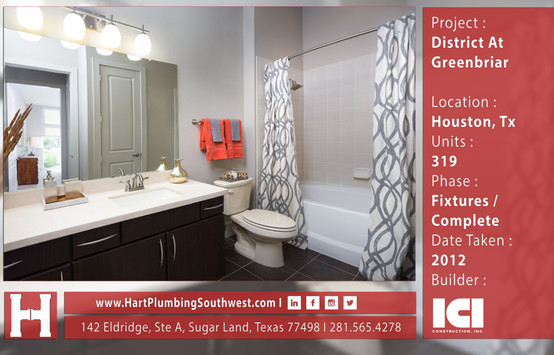 Houston Multifamily Plumbing Project : District At Greenbriar