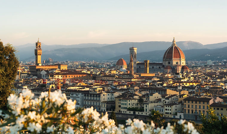 Panorama of Florence at sunrise from Michelangelo Square The best view in the world_edited