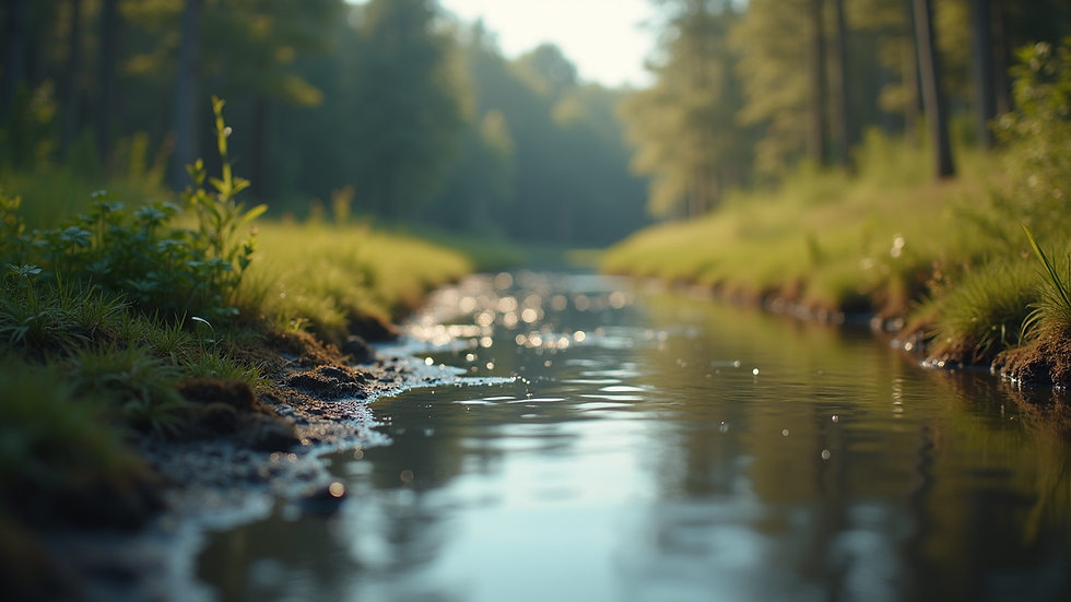 Close-up view of a calm and serene environment