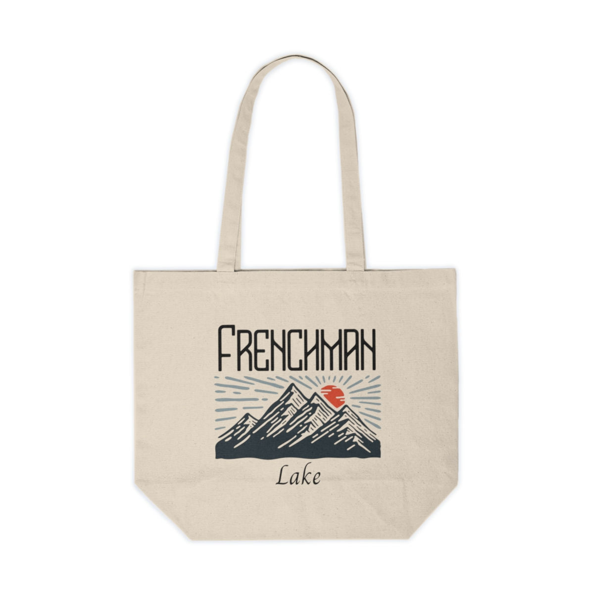 Frenchman Lake Large Canvas Tote Bag