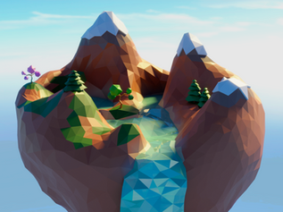 Low Poly 3D Island Render