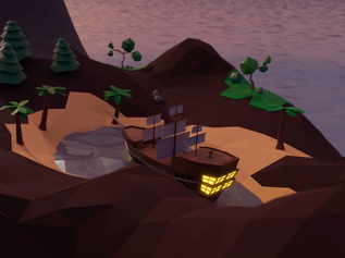 Low Poly 3D Island Render