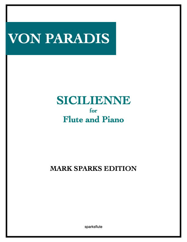 Maria-Theresia von Paradis: Sicilienne for Flute and Piano