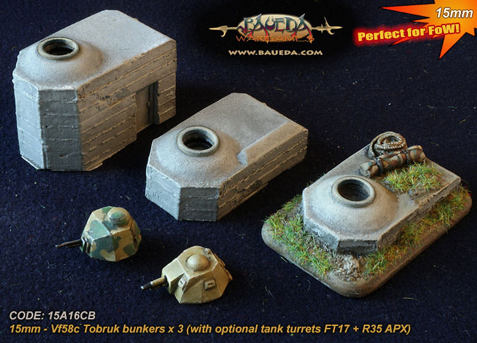 Thumbnail: Vf58c Tobruk bunkers ( x3)(w/ tank turrets FT17 + R35 APX) 15A16CB