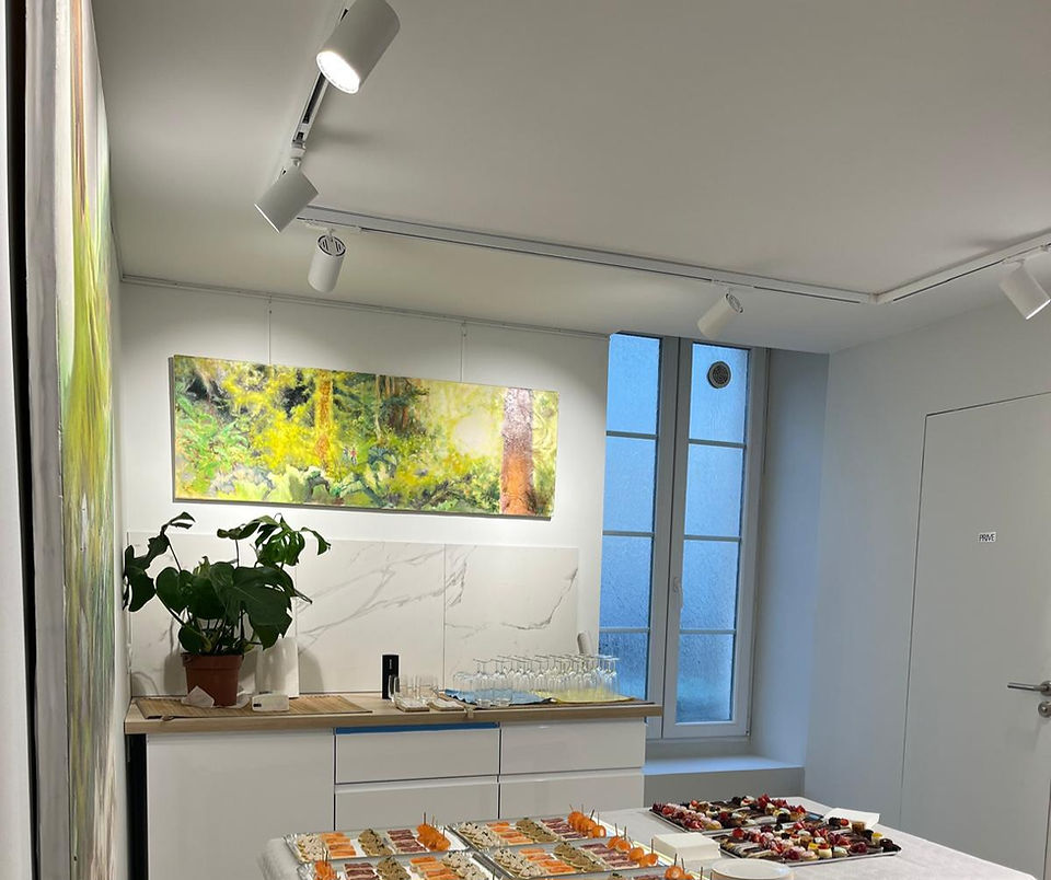 Des petits fours pour un vernissage dans une galerie d'art