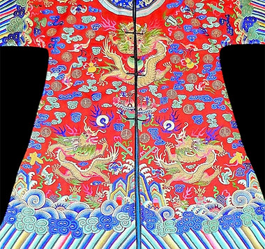 Chinese Embroided silk Robe.JPEG