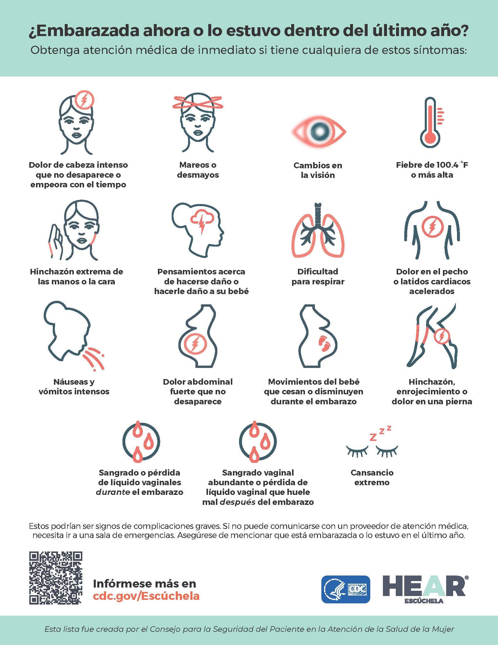 Urgent Maternal Warning Signs Flyer (Spanish)