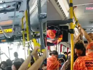 Vídeo: Ônibus lotado em Niterói faz passageira desmaiar devido ao calor