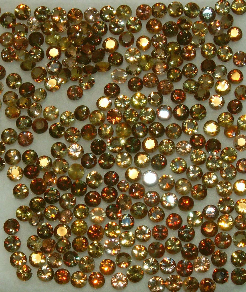 A Tray of Andalusite Cut Gems
