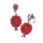 Antiqued Silver Coral Flower Clip Earrings