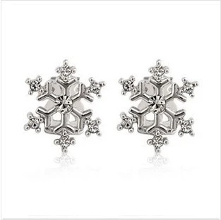 Silver Snowflake Clip Earrings