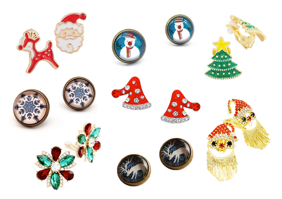 Christmas Clip On Earrings for Non-pierced ears