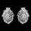Thumbnail: Vintage styled crystal cluster clip on earrings