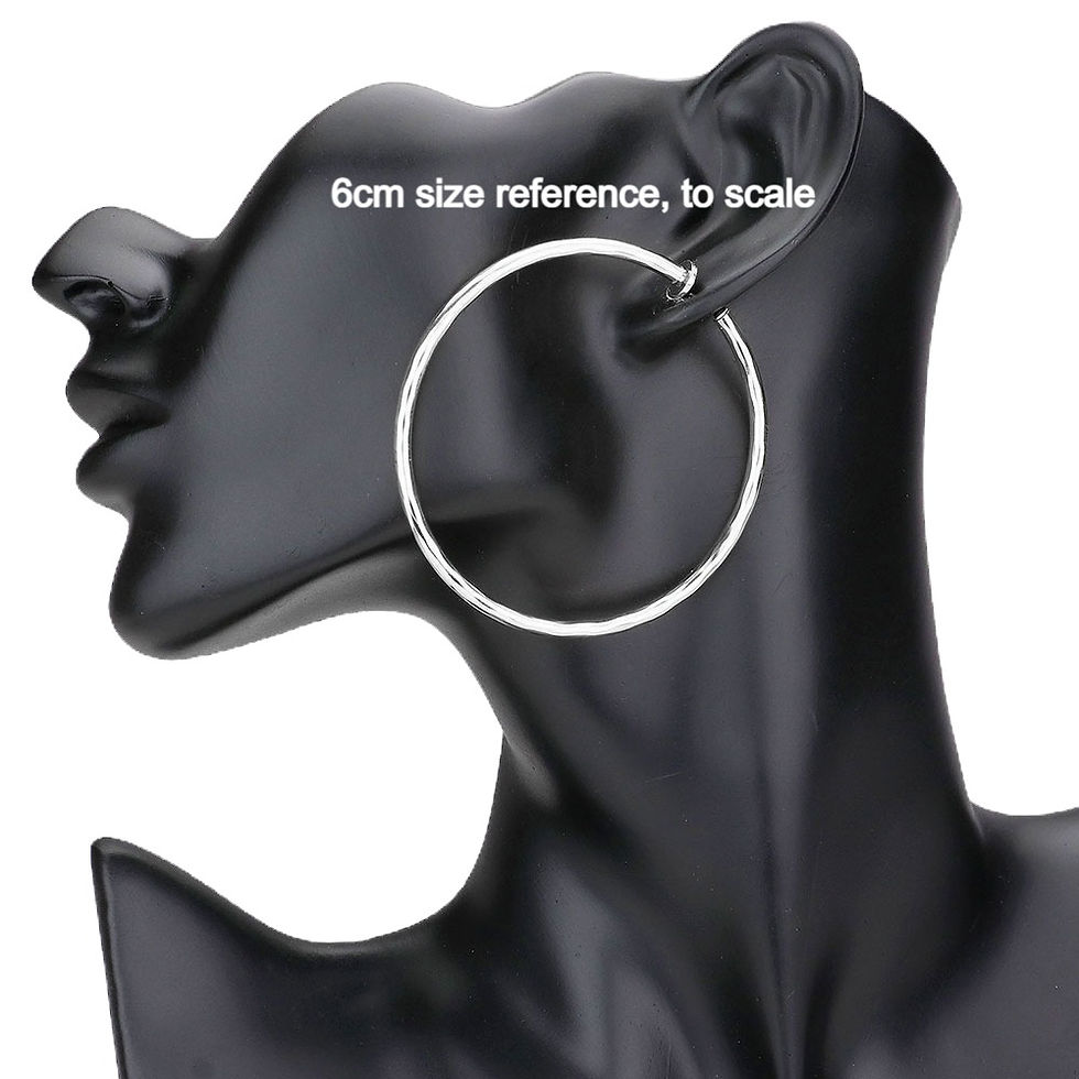 Thumbnail: 6cm Squared Tube Clip Hoops Silver