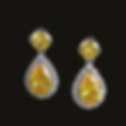 Dainty Faux Citrine Pear Drop Clip Earrings