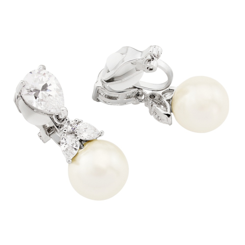 Dainty mini-clip earring back view, with cushion