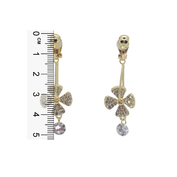 Thumbnail: 7cm Day of the Dead Clip On Dangle Earrings