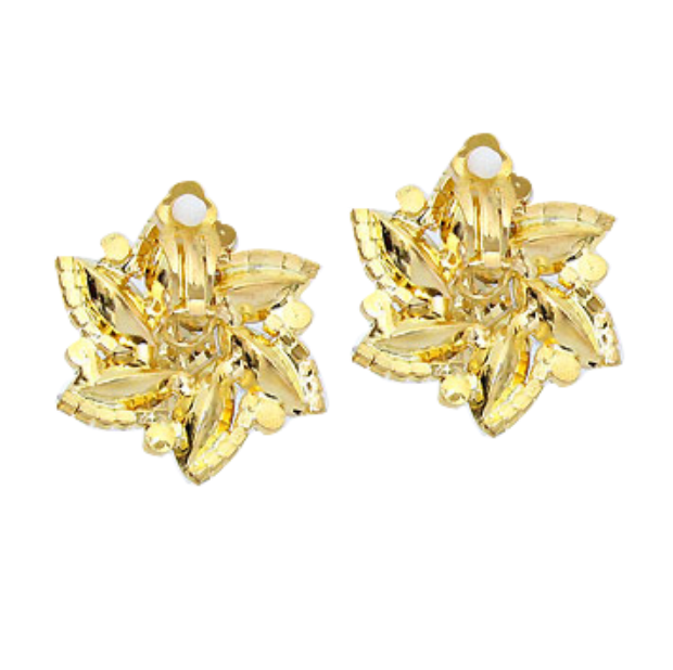 Thumbnail: Rear of windmill crystal clip-on earrings