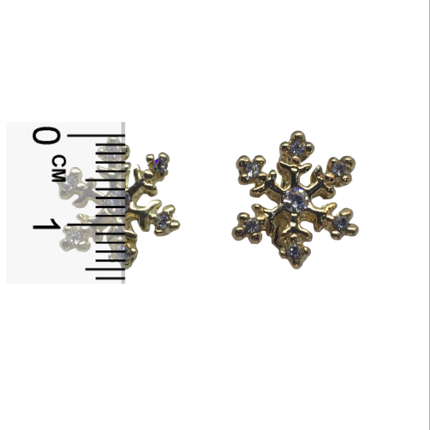 Thumbnail: Dainty Gold Snowflake Clip Earrings
