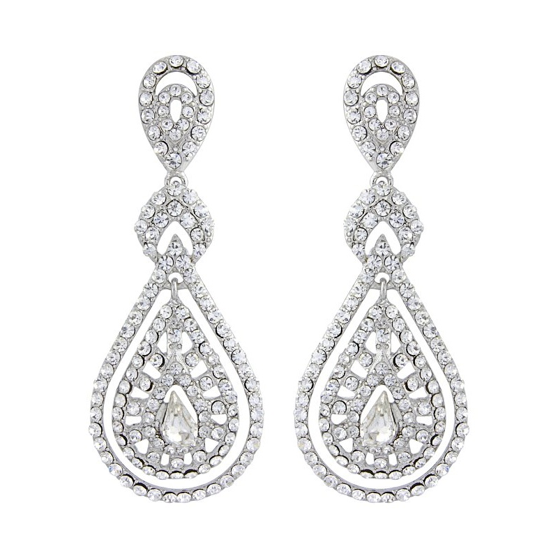 Clip on bejewelled bridal earrings