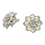 Thumbnail: Floral crystal button earrings for non-pierced ears